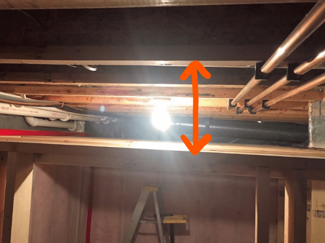 Above ceiling with highlight